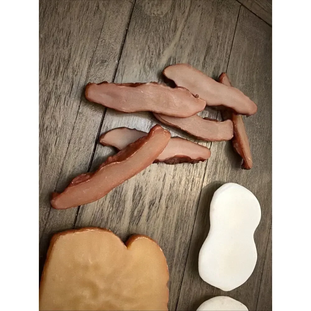 Wax Fake Food Farm House Country Breakfast Bacon Egg Toast Decor, Prop 15 Pc Set
